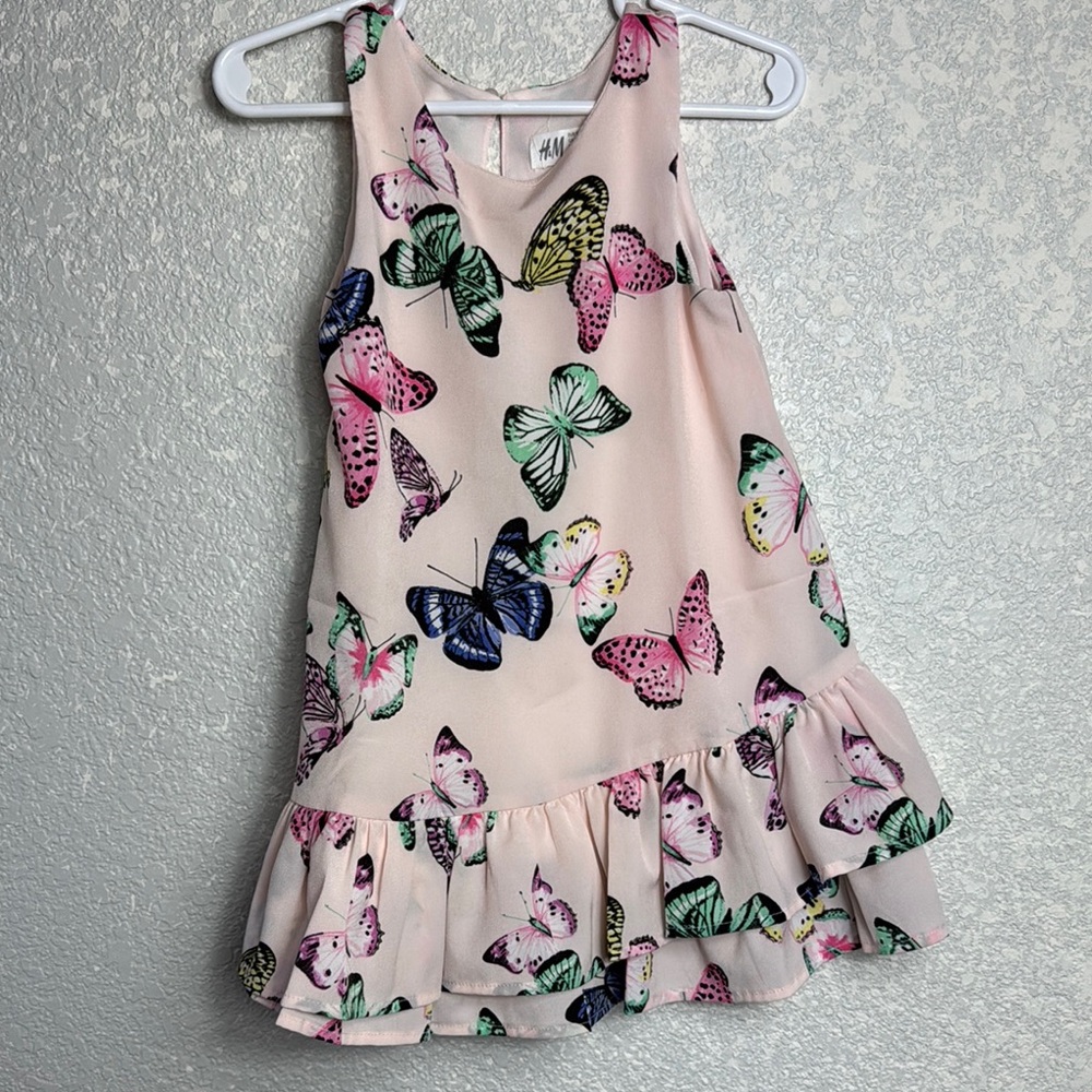 Pink Butterfly Print Dress